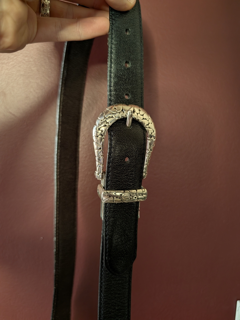 BRIGHTON Black/Brown Western Heart Buckle Reversible Leather Belt 40